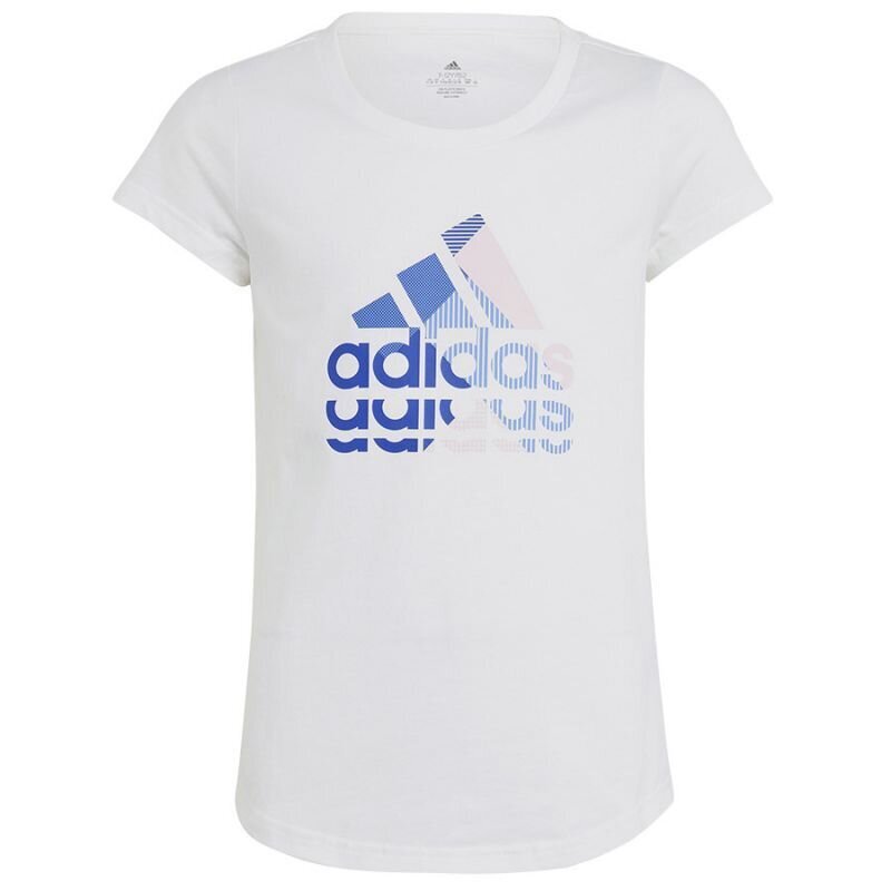 Adidas marškinėliai mergaitėms Big logo gt SW926420.8484, balti цена и информация | Marškinėliai mergaitėms | pigu.lt