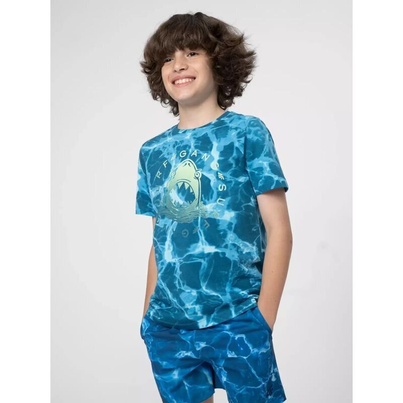 Marškinėliai berniukams 4F sw945703.6478, mėlyni kaina ir informacija | Marškinėliai berniukams | pigu.lt