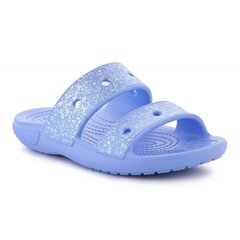 Šlepetės vaikams Crocs Classic Glitter Sandal SW9711708444, mėlynos цена и информация | Детские тапочки, домашняя обувь | pigu.lt