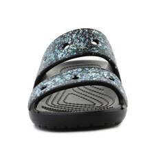 Šlepetės vaikams Crocs Classic Glitter Sandal SW9711718412, juodos цена и информация | Детские тапочки, домашняя обувь | pigu.lt