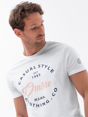 Marškinėliai vyrams Ombre Clothing AMD122042.1900, balta kaina ir informacija | Vyriški marškinėliai | pigu.lt