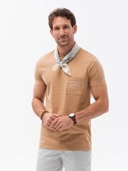 Marškinėliai vyrams Ombre Clothing AMD122127.1900, smėlio kaina ir informacija | Vyriški marškinėliai | pigu.lt