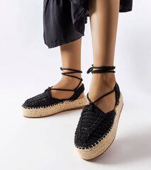 Espadrilės moterims Inna GRM230952677, juodos kaina ir informacija | Bateliai moterims | pigu.lt