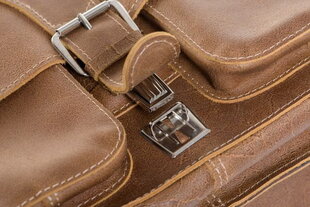 Odinis portfelis su dirželiu, rudas kaina ir informacija | Kuprinės ir krepšiai | pigu.lt