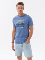 Marškinėliai vyrams Ombre Clothing AMD122163.1903, mėlyni kaina ir informacija | Vyriški marškinėliai | pigu.lt