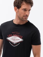 Marškinėliai vyrams Ombre Clothing AMD122166.1898, juodi цена и информация | Мужские футболки | pigu.lt
