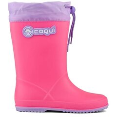 Guminiai batai vaikams Coqui Rainy Collar Jr 85091003602 SW9755272690, rožiniai цена и информация | Резиновые сапоги детские | pigu.lt