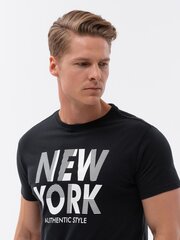 Marškinėliai vyrams Ombre Clothing AMD122173.1900, juodi цена и информация | Мужские футболки | pigu.lt