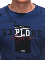 Marškinėliai vyrams Edoti AMD122330.1900, mėlyni цена и информация | Мужские футболки | pigu.lt