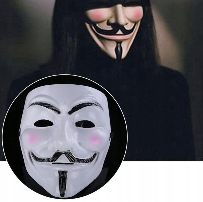 Helovino veido kaukė "Anonymous" kaina ir informacija | Karnavaliniai kostiumai | pigu.lt