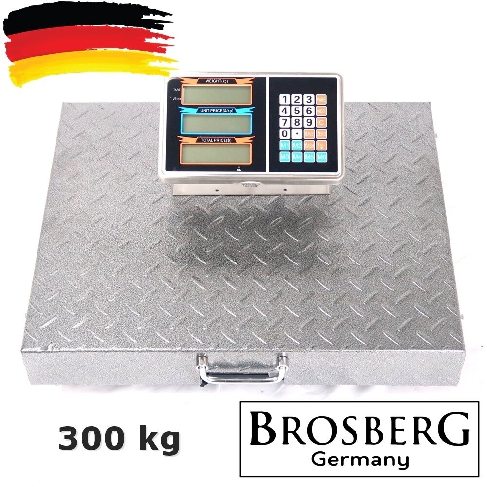 Belaidės platforminės svarstyklės Brosberg P300W, 300kg цена и информация | Pramoninės svarstyklės | pigu.lt