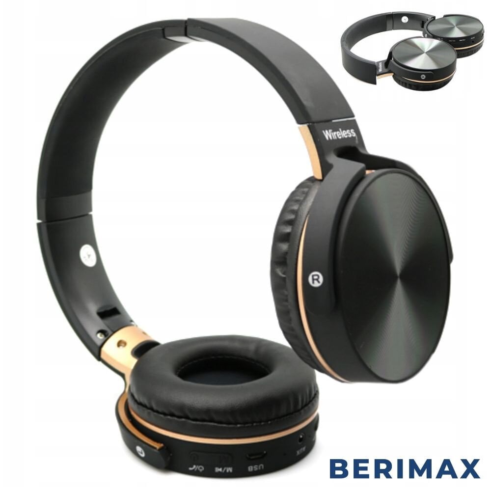 Bluetooth ausinės 950BT BERIMAX BRM_0504950BK kaina ir informacija | Ausinės | pigu.lt