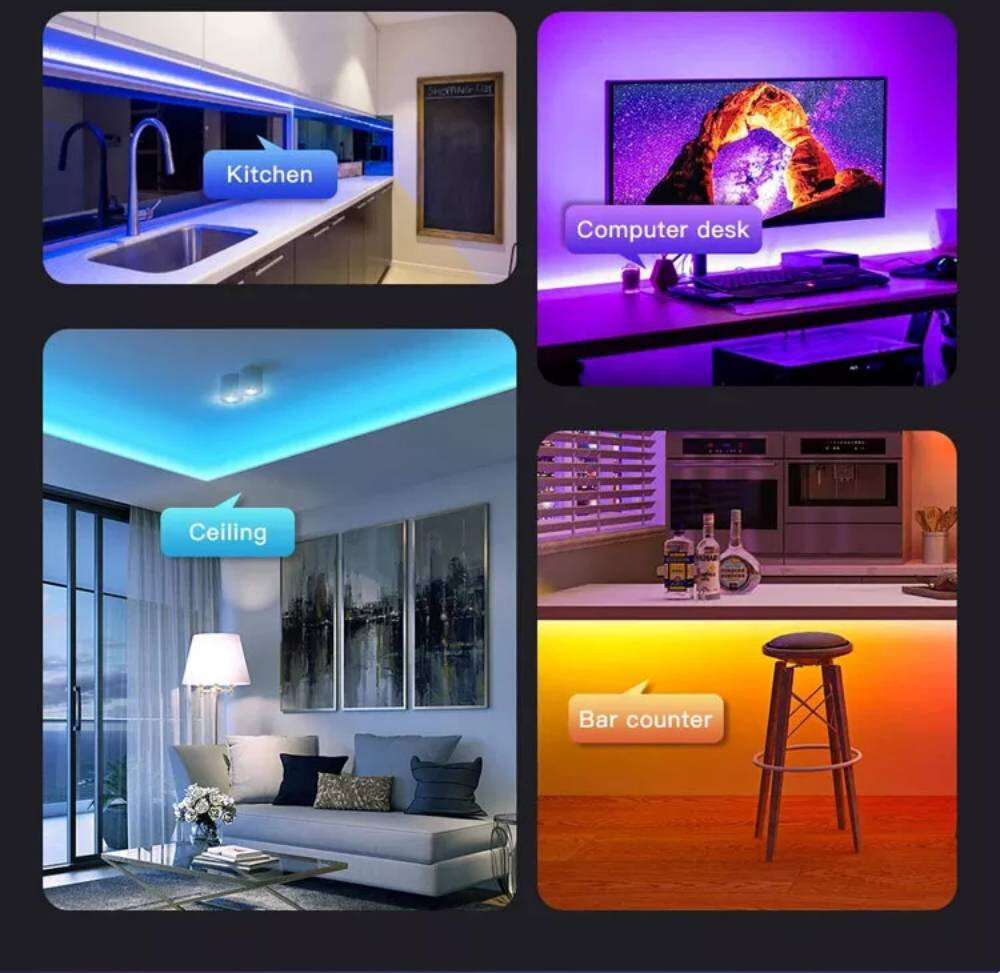 LED juostos rinkinys RGB LED su Bluetooth Berimax 5m kaina ir informacija | LED juostos | pigu.lt