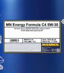 Mannol Energy Formula c4 5w-30 10l. kaina ir informacija | Variklinės alyvos | pigu.lt