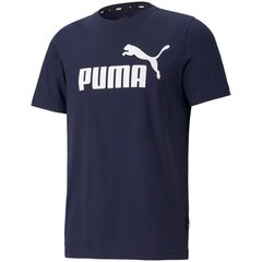 Marškinėliai vyrams Puma ESS Logo Tee Peacoat SW714809.1903, mėlyni kaina ir informacija | Vyriški marškinėliai | pigu.lt