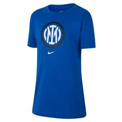 Nike marškinėliai mergaitėms Inter milan crest SW956084.8491, mėlyni цена и информация | Футболка для девочек | pigu.lt