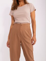 Коричневые брюки женские из текстильной ткани цена и информация | Женские брюки  | pigu.lt