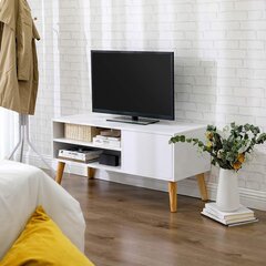 TV staliukas Vasagle LTV09WT, 110x40x49.5 cm, baltas kaina ir informacija | TV staliukai | pigu.lt