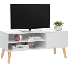 TV staliukas Vasagle LTV09WT, 110x40x49.5 cm, baltas kaina ir informacija | TV staliukai | pigu.lt