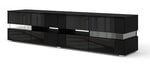 TV staliukas su LED apšvietimu Viper, 186 cm, juodas
