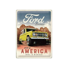 Металлическая тарелка 30х40 см / Nostalgic Art / Ford - Bronco Pride Of America цена и информация | Прикольные подарки | pigu.lt