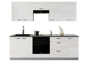 Virtuvės komplektas Extom Essen, 240 cm, baltas kaina ir informacija | Virtuvės baldų komplektai | pigu.lt
