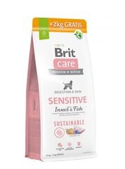 Brit Care Sensitive visų veislių suaugusiems šunims su vabzdžiais ir žuvimi, 12+2 kg kaina ir informacija | Sausas maistas šunims | pigu.lt