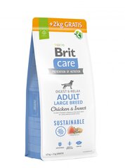 Корм Brit Care Adult для взрослых собак крупных пород с курицей и насекомыми, 12+2 кг цена и информация |  Сухой корм для собак | pigu.lt