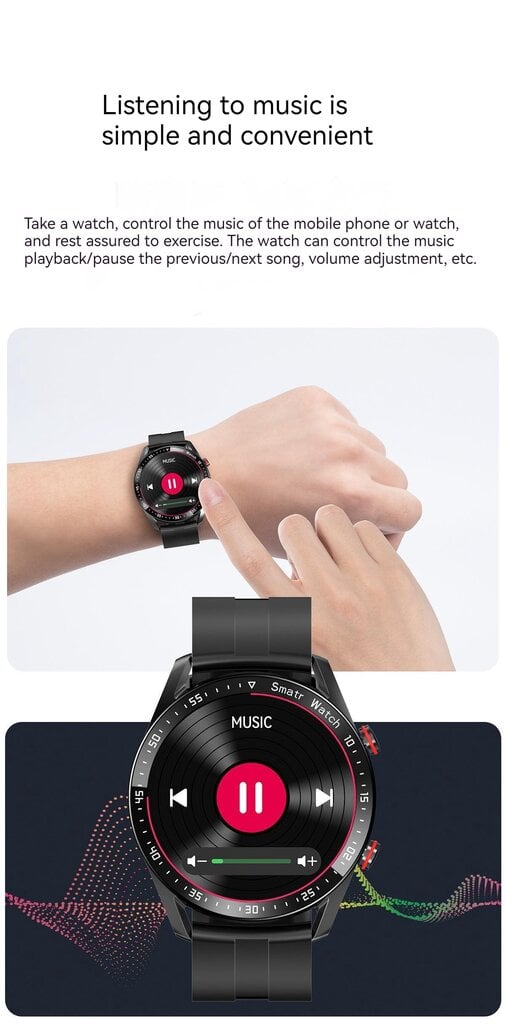 Modux HW20 Black kaina ir informacija | Išmanieji laikrodžiai (smartwatch) | pigu.lt