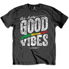 Bob Marley Marškinėliai trumpomis rankovėmis : Good Vibes kaina ir informacija | Vyriški marškinėliai | pigu.lt