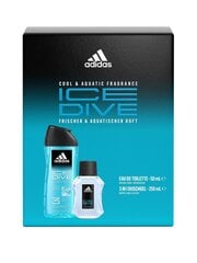 Dovanų rinkinys Adidas Ice Dive vyrams: tualetinis vanduo EDT, 50 ml + dušo želė, 250 ml kaina ir informacija | Kvepalai vyrams | pigu.lt