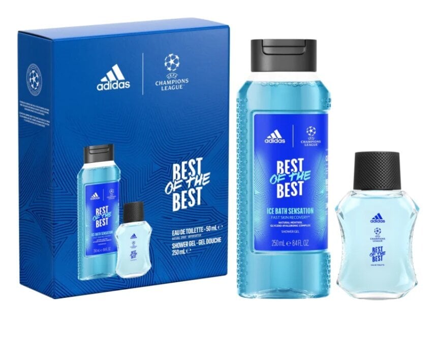 Dovanų rinkinys Adidas UEFA 9 Best of Best vyrams: tualetinis vanduo EDT, 50 ml + dušo želė, 250 ml kaina ir informacija | Kvepalai vyrams | pigu.lt