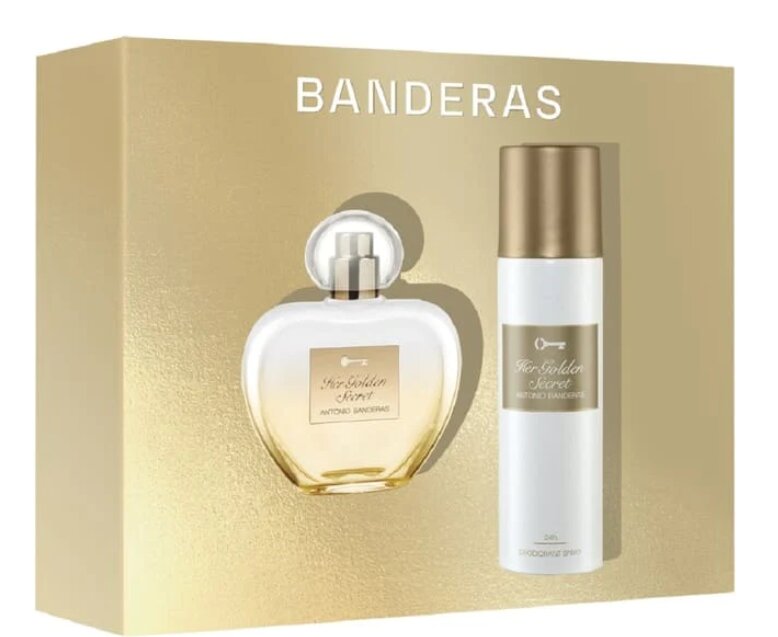 Dovanų rinkinys moterims Antonio Banderas Her Golden Secret: kvepalai EDT, 80 ml + dezodorantas, 150 ml kaina ir informacija | Kvepalai moterims | pigu.lt