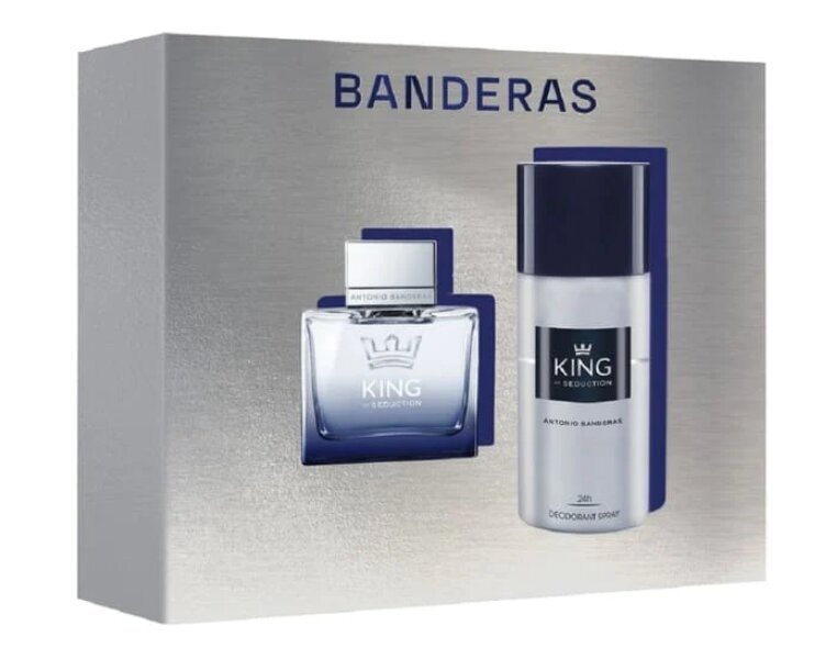 Dovanų rinkinys Antonio Banderas King Of Seduction vyrams: tualetinis vanduo EDT, 100 ml + dezodorantas, 150 ml kaina ir informacija | Kvepalai vyrams | pigu.lt