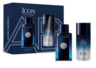 Dovanų rinkinys Antonio Banderas Masculino The Icon vyrams: kvapusis vanduo EDT, 100 ml + dezodorantas, 150 ml kaina ir informacija | Kvepalai vyrams | pigu.lt