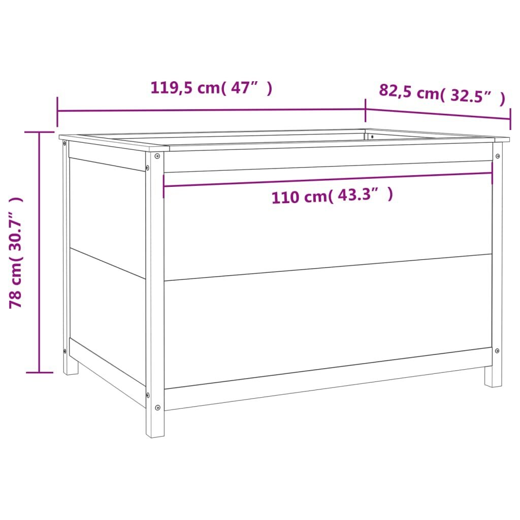 Sodo lovelis vidaXL, 119,5x82,5x78cm kaina ir informacija | Loveliai | pigu.lt