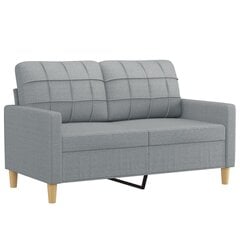 3-jų dalių sofos komplektas su pagalvėlėmis vidaXL, pilkas kaina ir informacija | Sofos | pigu.lt