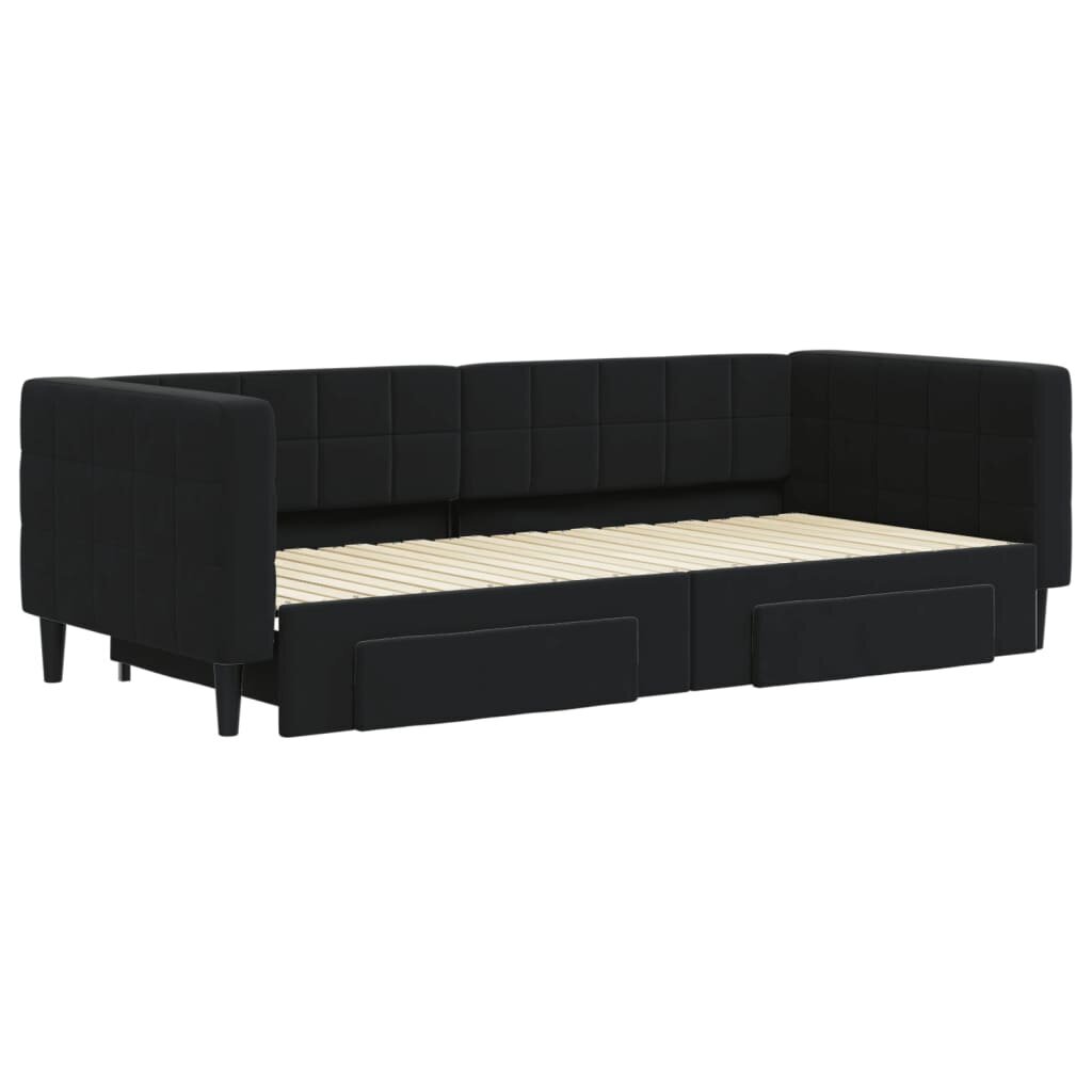 Sofa-lova vidaXL, 90x200 cm, juoda kaina ir informacija | Lovos | pigu.lt