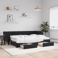 Sofa-lova vidaXL, 80x200 cm, juoda kaina ir informacija | Lovos | pigu.lt