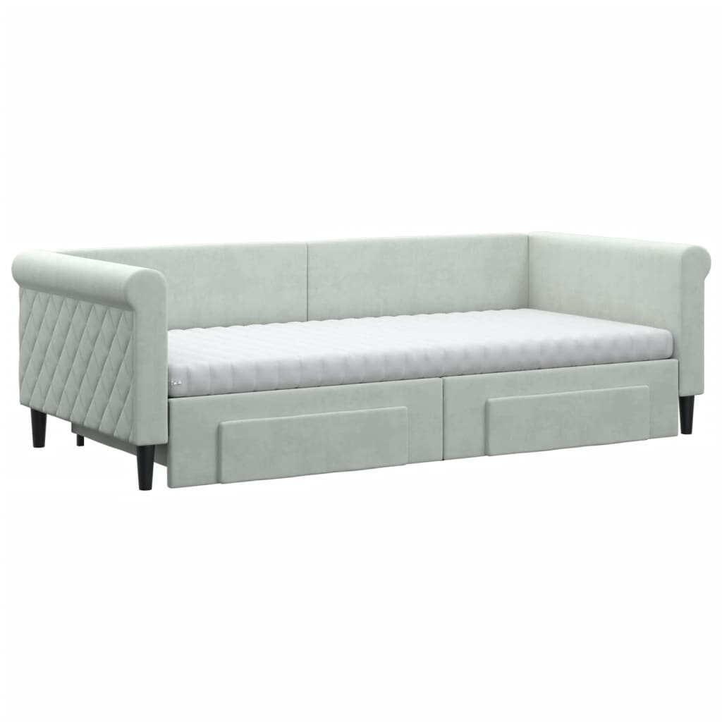 Sofa-lova vidaXL, 90x200 cm, pilka kaina ir informacija | Lovos | pigu.lt