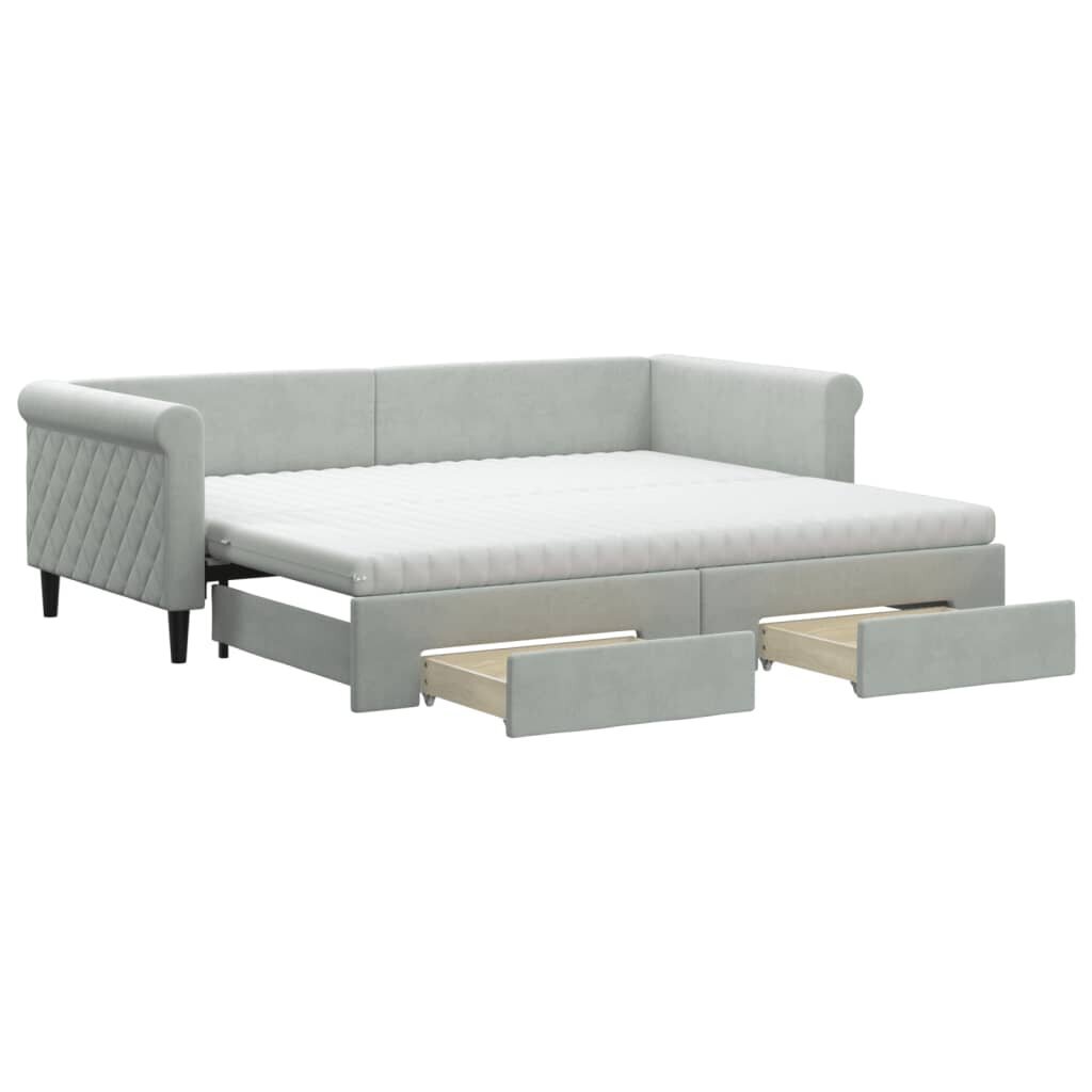 Sofa-lova vidaXL, 90x200 cm, pilka kaina ir informacija | Lovos | pigu.lt