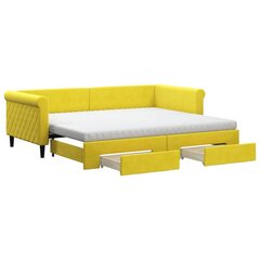 Sofa-lova vidaXL, 90x200 cm, geltona kaina ir informacija | Lovos | pigu.lt