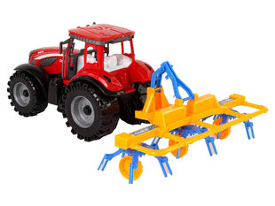 Raudonas traktorius su grėbliu vaikams kaina ir informacija | Žaislai berniukams | pigu.lt
