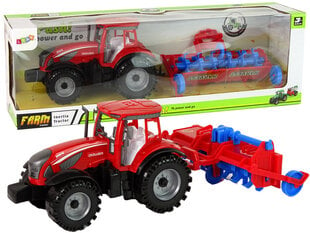 Raudonas traktorius su plūgu vaikams kaina ir informacija | Žaislai berniukams | pigu.lt