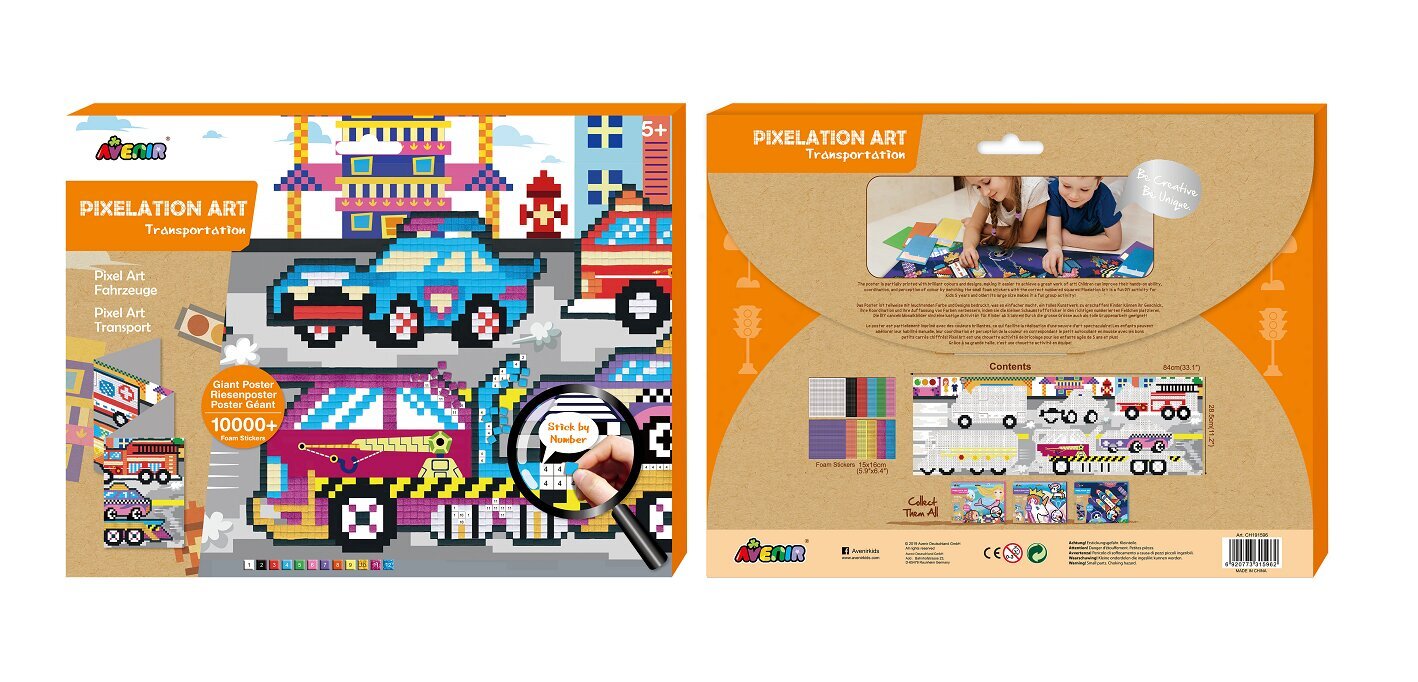 Rinkinys Pikselių menas: transporto priemonės Avenir kaina ir informacija | Lavinamieji žaislai | pigu.lt