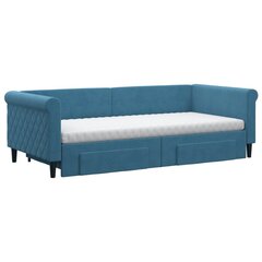 Sofa-lova vidaXL, 90x200 cm, mėlyna kaina ir informacija | Lovos | pigu.lt