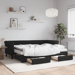 Sofa-lova vidaXL, 80x200 cm, juoda kaina ir informacija | Lovos | pigu.lt