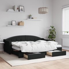 Sofa-lova vidaXL, 80x200 cm, juoda kaina ir informacija | Lovos | pigu.lt