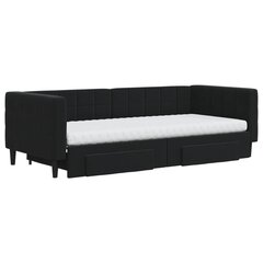 Sofa-lova vidaXL, 90x200 cm, juoda kaina ir informacija | Lovos | pigu.lt