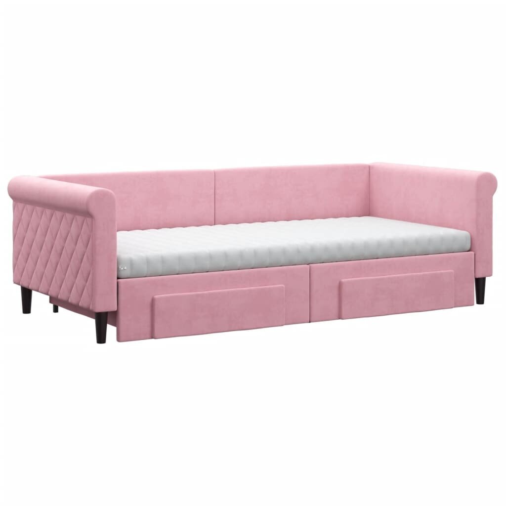 Sofa-lova vidaXL, 90x200 cm, rožinė kaina ir informacija | Lovos | pigu.lt